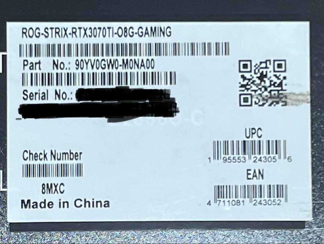 【未使用】ASUS ROG STRIX GeForce RTX 3070 Ti