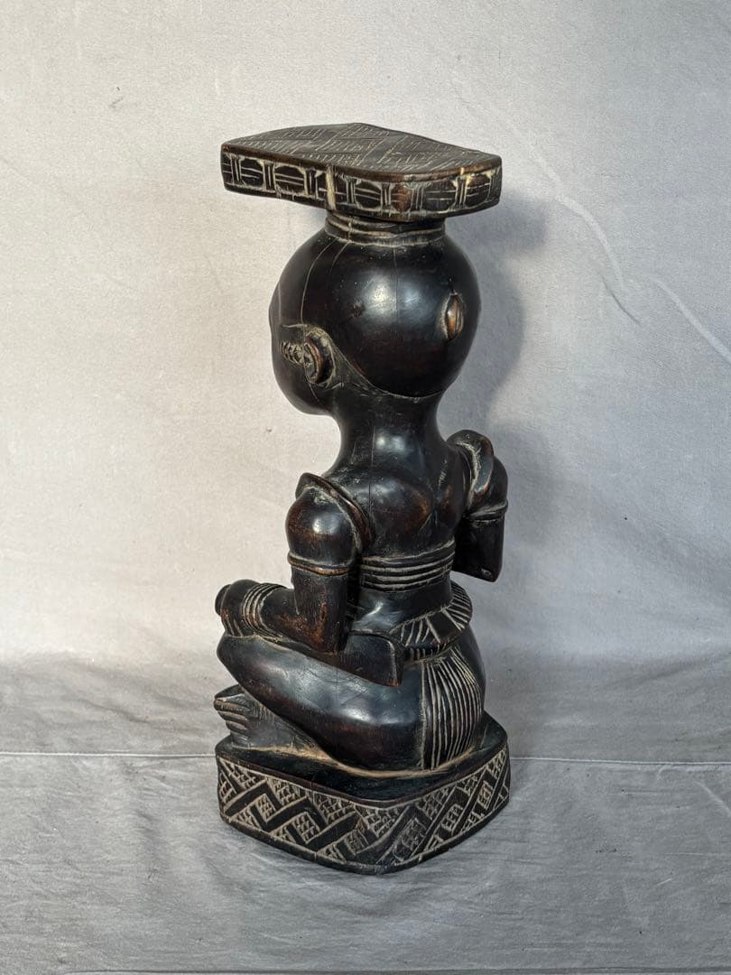 アフリカンスタイル 木製彫刻 約35cm