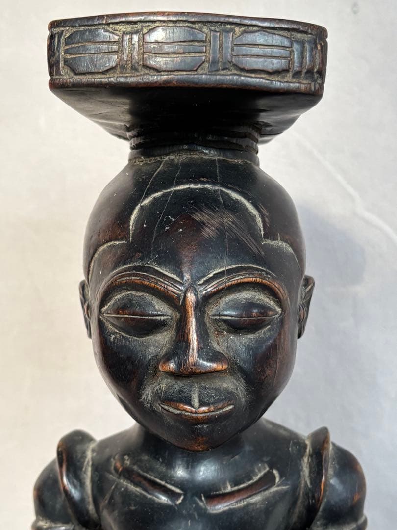 アフリカンスタイル 木製彫刻 約35cm