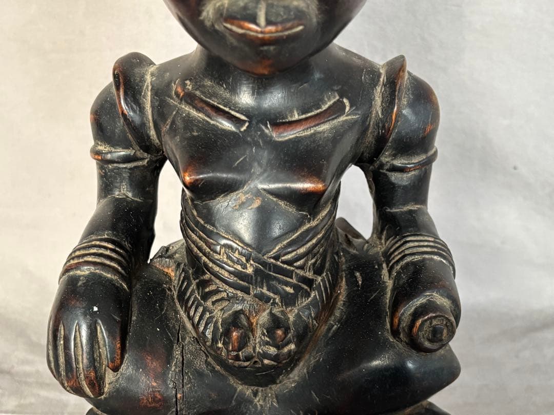 アフリカンスタイル 木製彫刻 約35cm