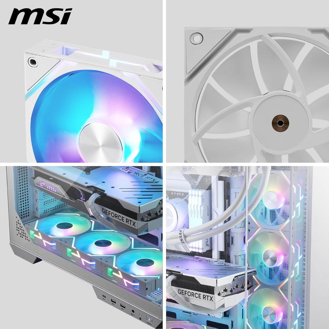 MSI MPG EZ120 ARGB WHITE-3W ARGBファン3個セット