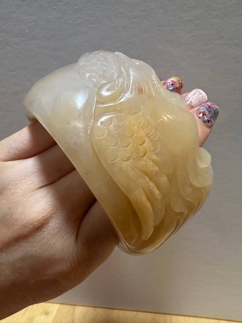 鳳戯牡丹バングル　アラセイトウシャー太翠バングル