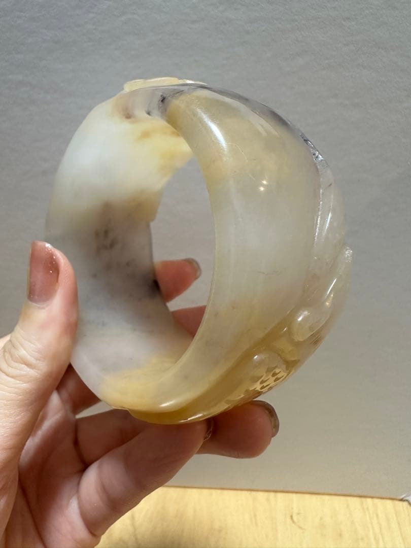 鳳戯牡丹バングル　アラセイトウシャー太翠バングル