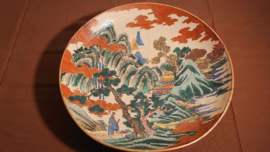 古九谷　九谷焼　庄三　九谷庄三　アンティーク九谷焼　大皿　１客