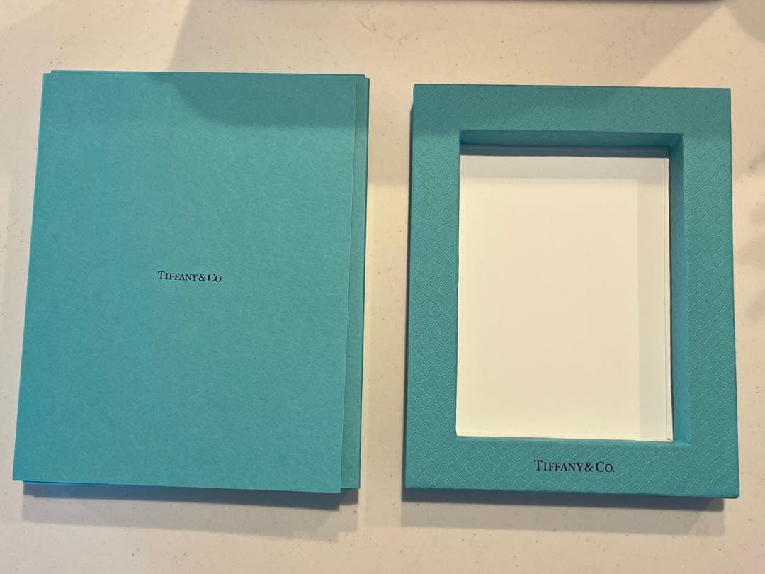 Tiffany & Co. 水色 木製箸 ギフトボックス、フォトフレーム付き