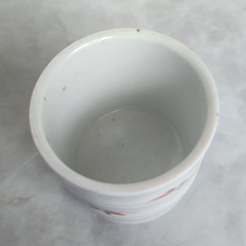 古伊万里　色絵　小猪口　向付　覗き　江戸時代　骨董　金直し　金継ぎ　アンティーク