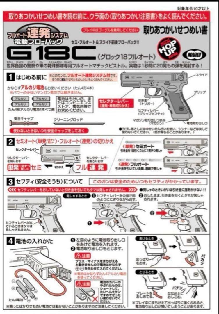 美品　東京マルイ　カスタム品　グロック18C Glock 電動ガン　金属ピニオン