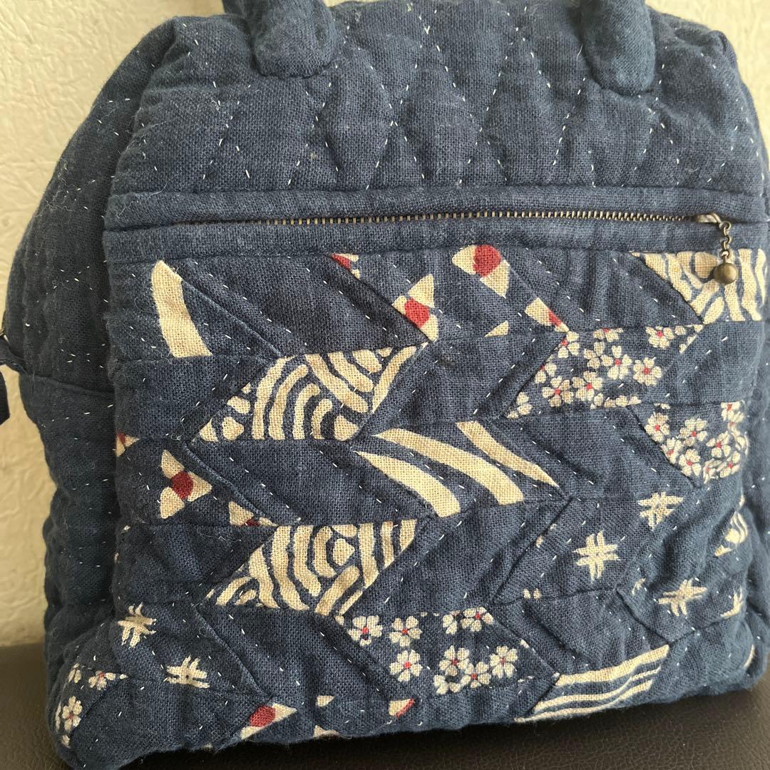 刺し子　パッチワーク　バッグ