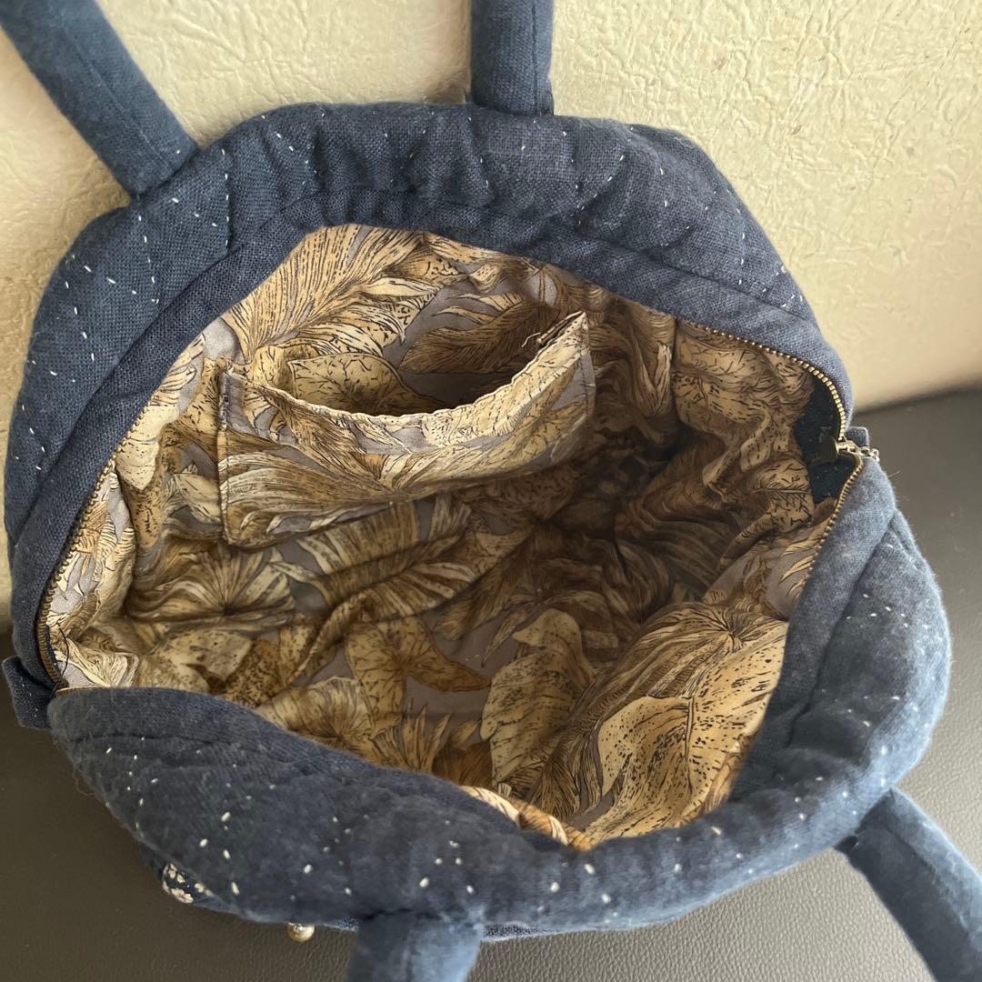 刺し子　パッチワーク　バッグ