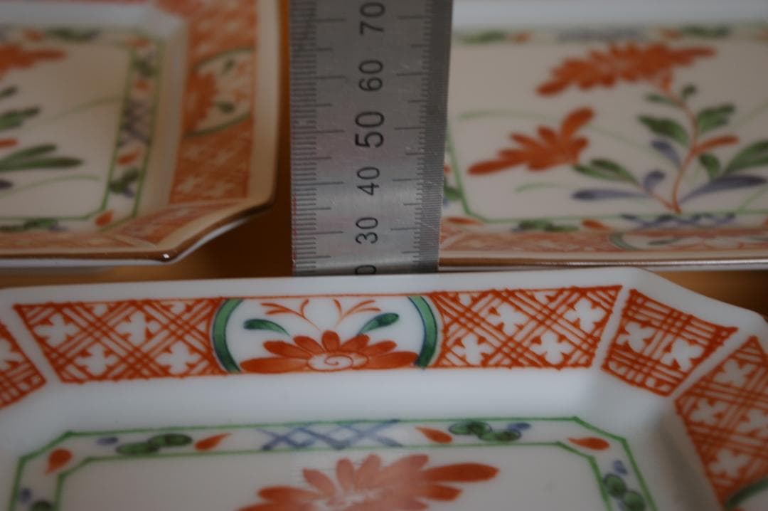 値下げ　乃りたけ ノリタケ 和皿 赤絵 角皿 大皿1枚 小皿5枚