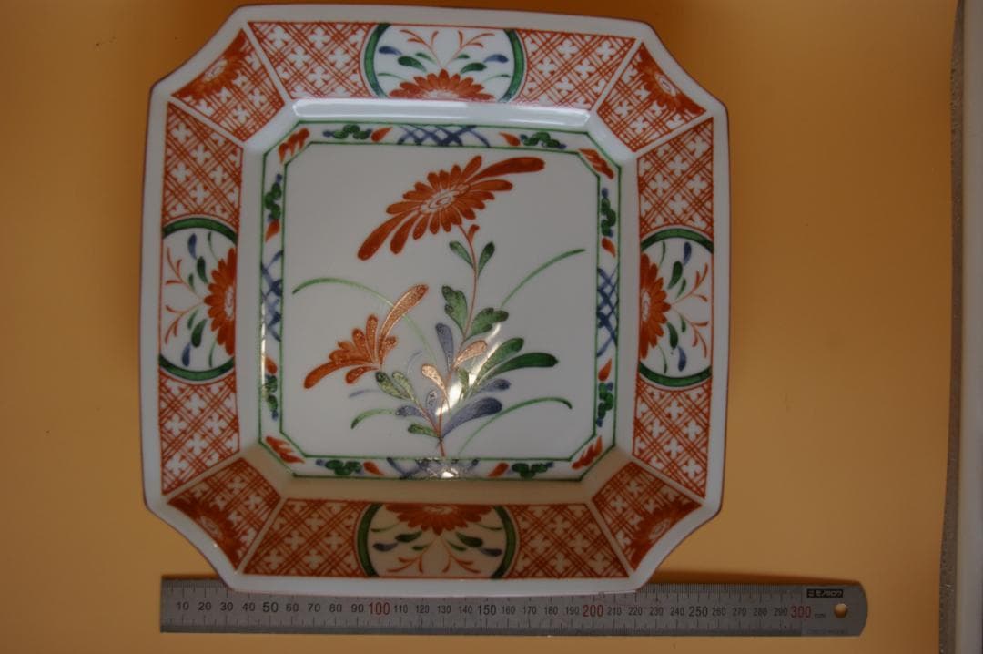 値下げ　乃りたけ ノリタケ 和皿 赤絵 角皿 大皿1枚 小皿5枚