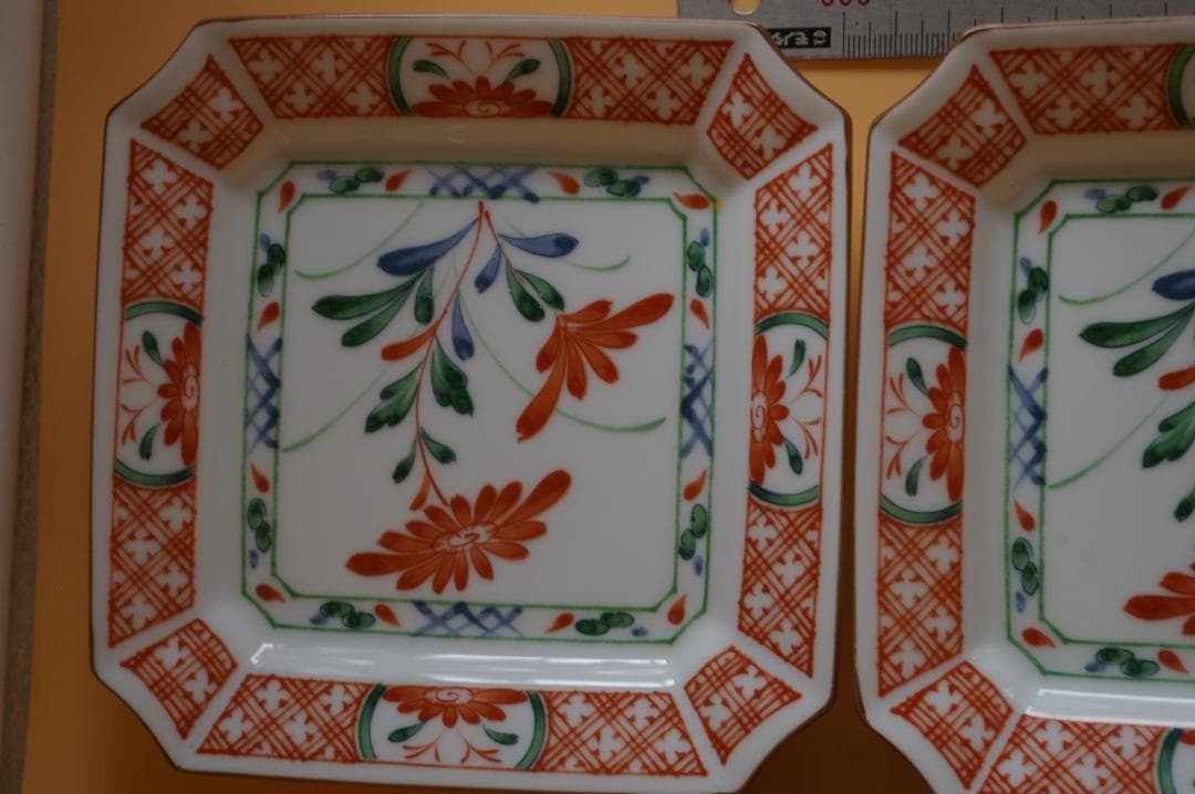 値下げ　乃りたけ ノリタケ 和皿 赤絵 角皿 大皿1枚 小皿5枚