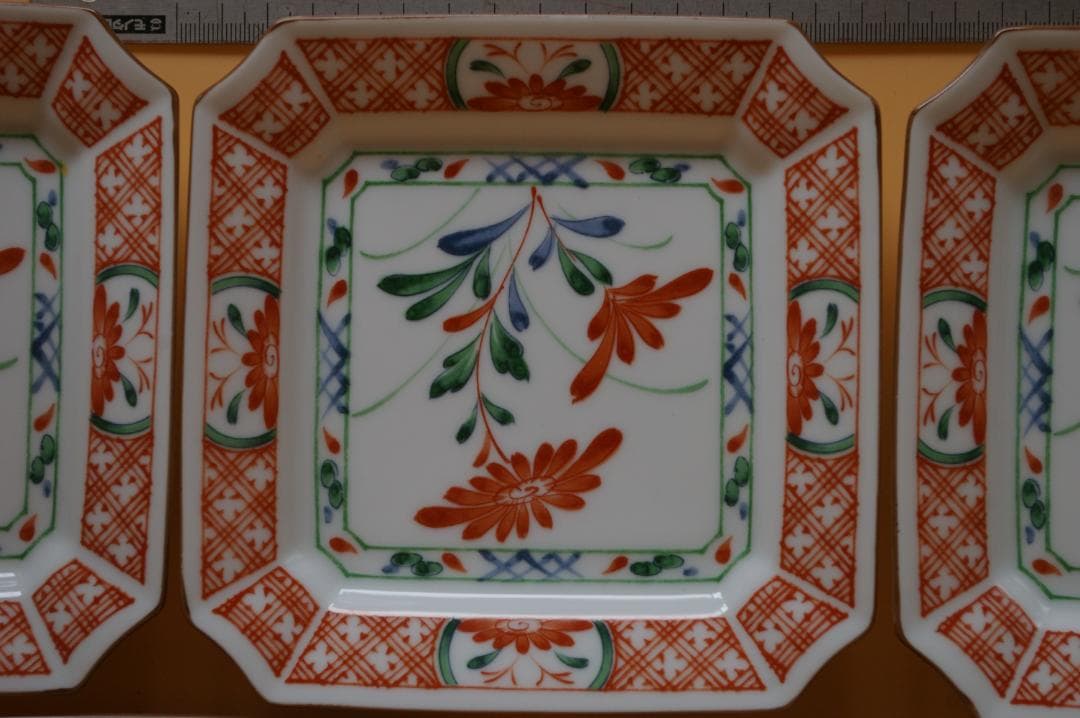 値下げ　乃りたけ ノリタケ 和皿 赤絵 角皿 大皿1枚 小皿5枚