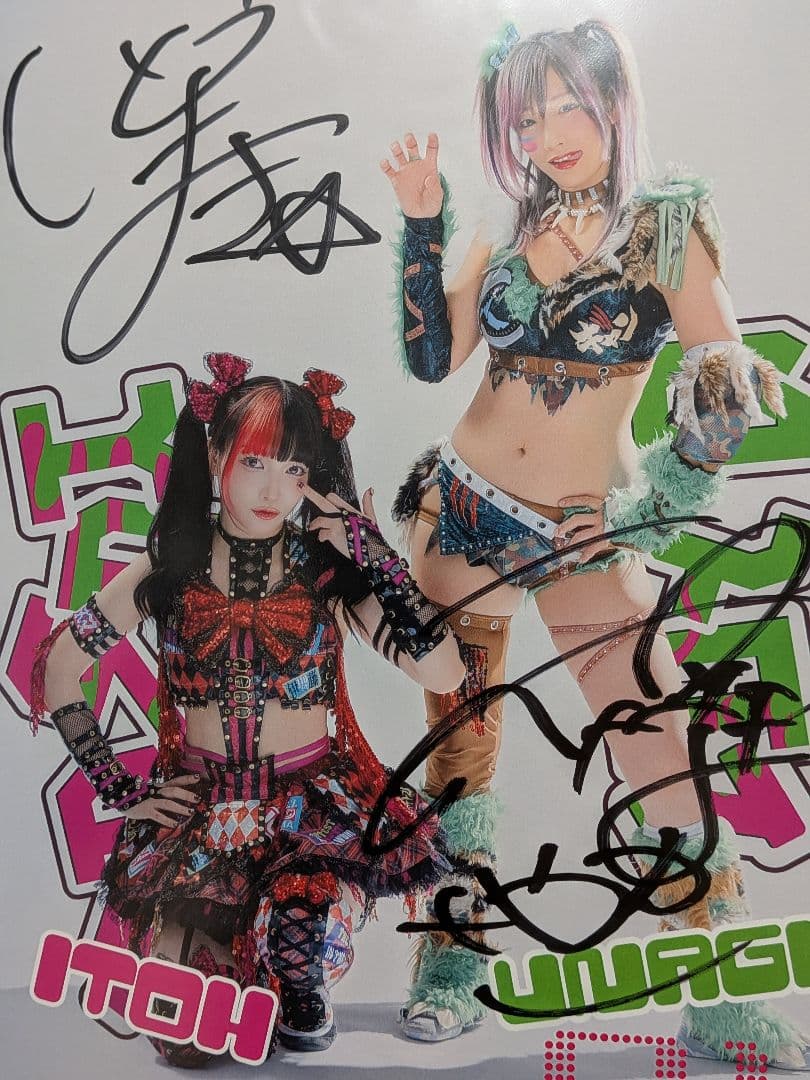 激レア　ウナギサヤカｘ伊藤麻希　Wサイン入りポートレート2枚セット