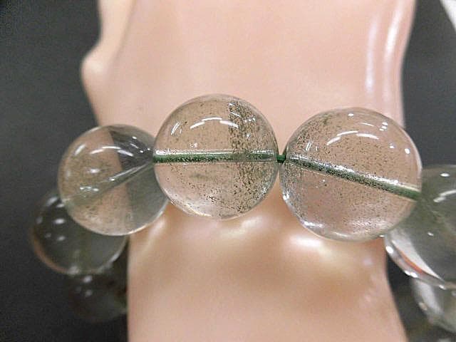 天然石 グリーンファントム17.5mm玉ブレスレット  171221966