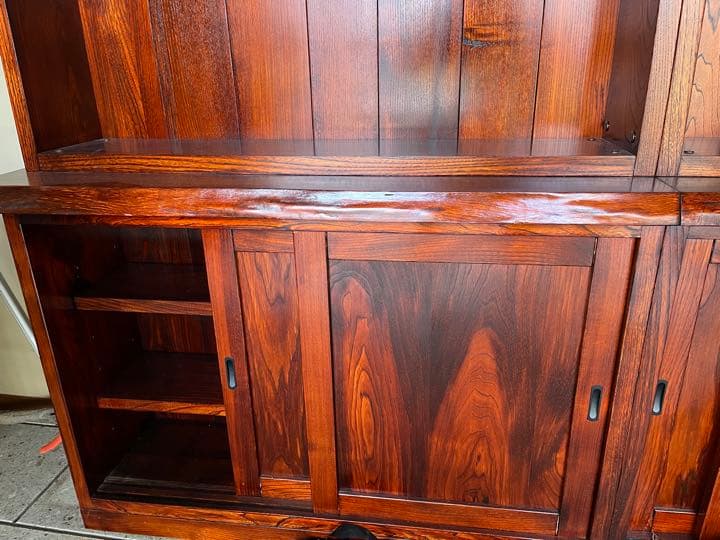 欅漆塗り　飾り棚　①