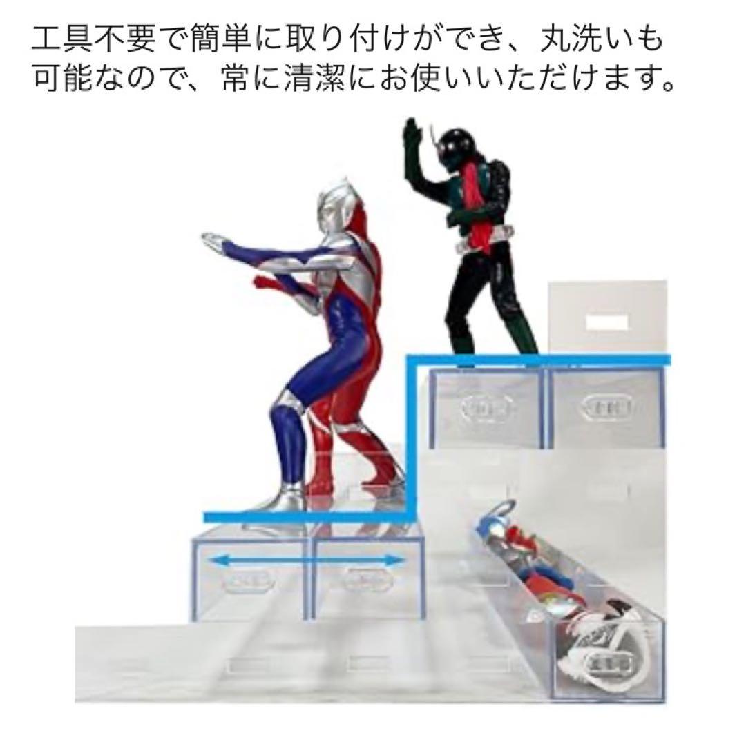 アクリル ひな壇８段 2個セット フィギュア Nゲージ等 展示ディスプレイ