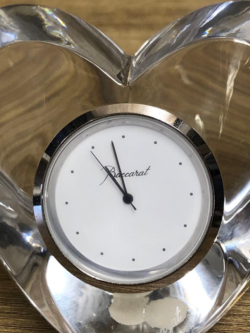 baccarat バカラ 置き時計　ハート　電池なし
