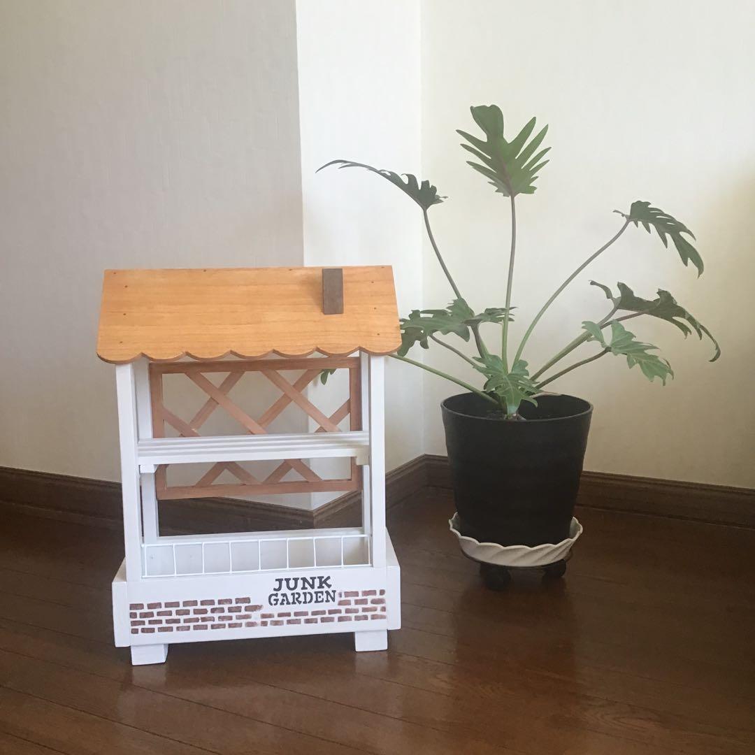 woodトレリス飾り棚一段多肉植物・観葉植物フラワースタンド