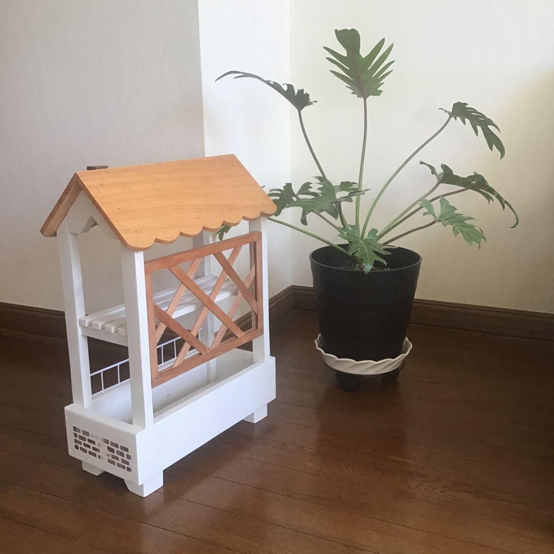 woodトレリス飾り棚一段多肉植物・観葉植物フラワースタンド