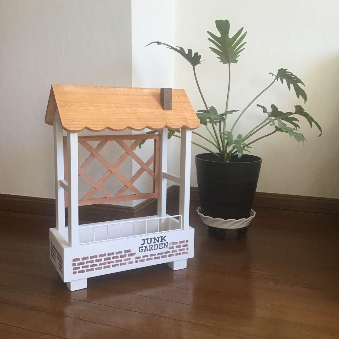 woodトレリス飾り棚一段多肉植物・観葉植物フラワースタンド