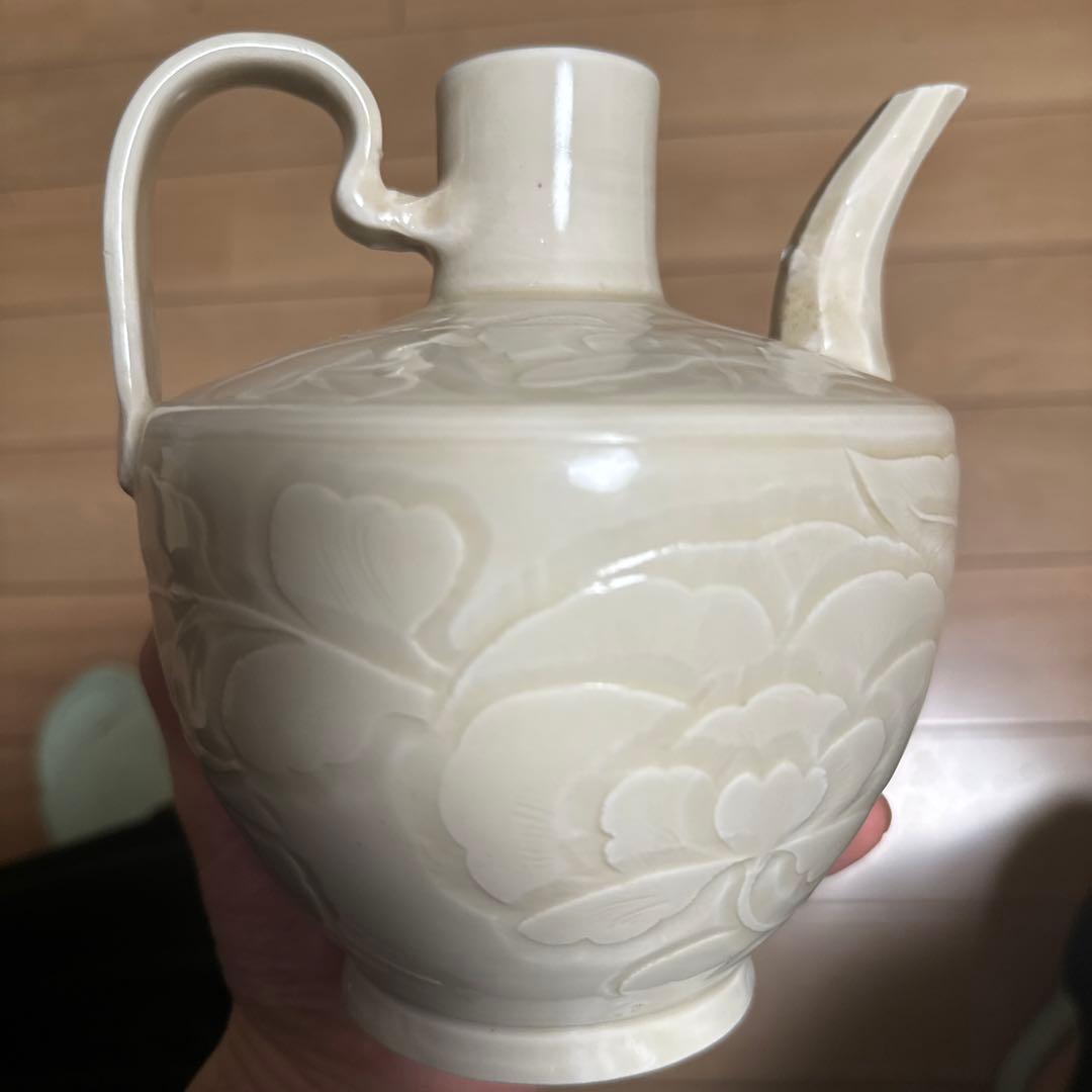 宋代白磁、定窯、白釉壷、水注、执壷