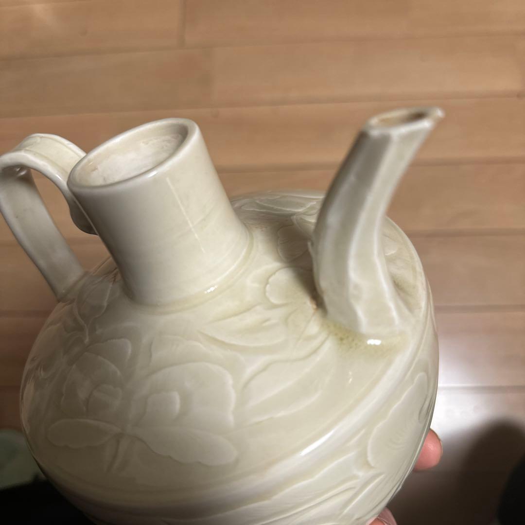 宋代白磁、定窯、白釉壷、水注、执壷