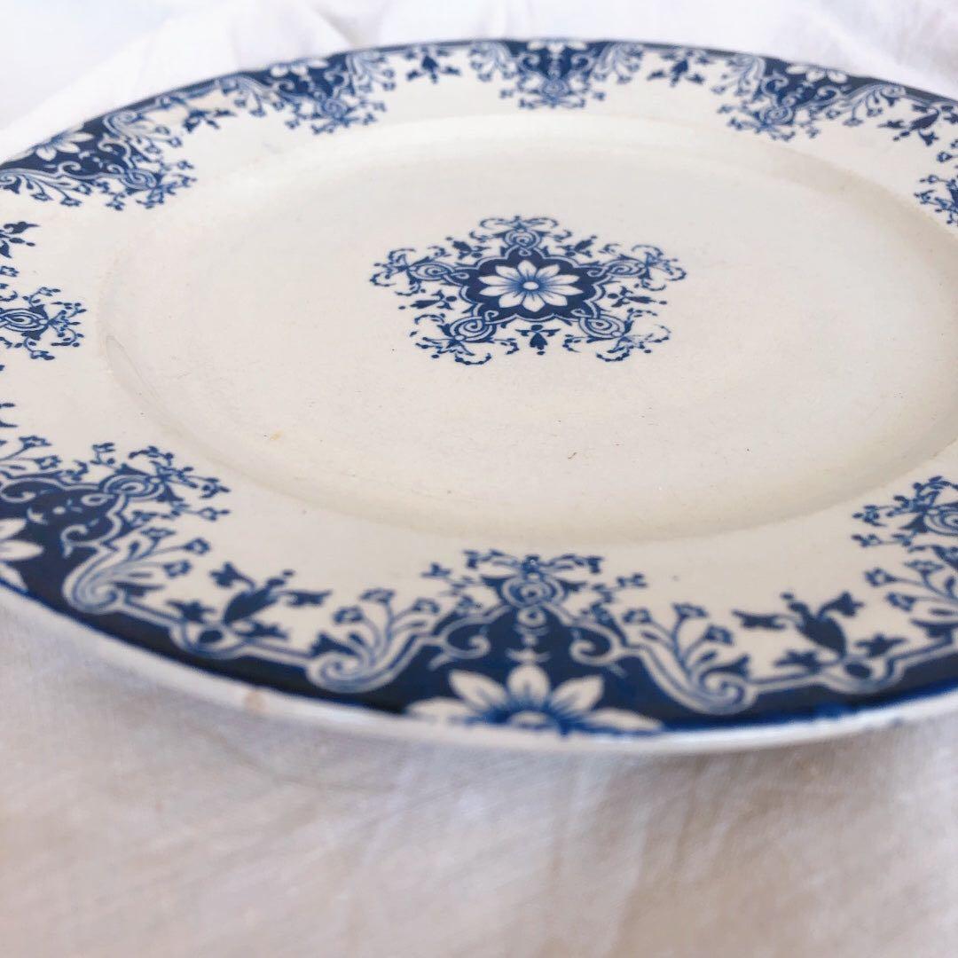 ヴィエイヤーボルドー　ルアン　ディナープレート　フランスアンティーク食器