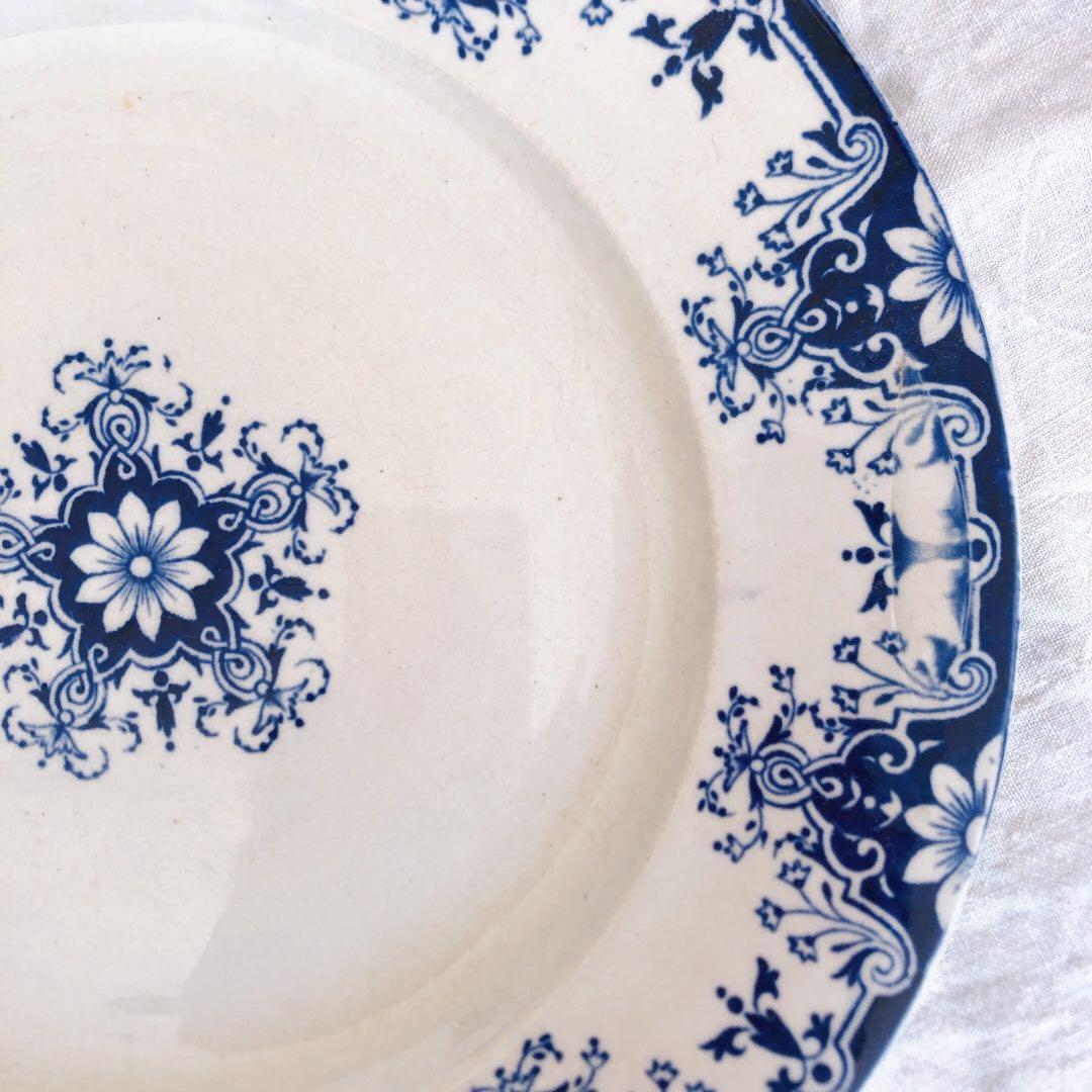 ヴィエイヤーボルドー　ルアン　ディナープレート　フランスアンティーク食器