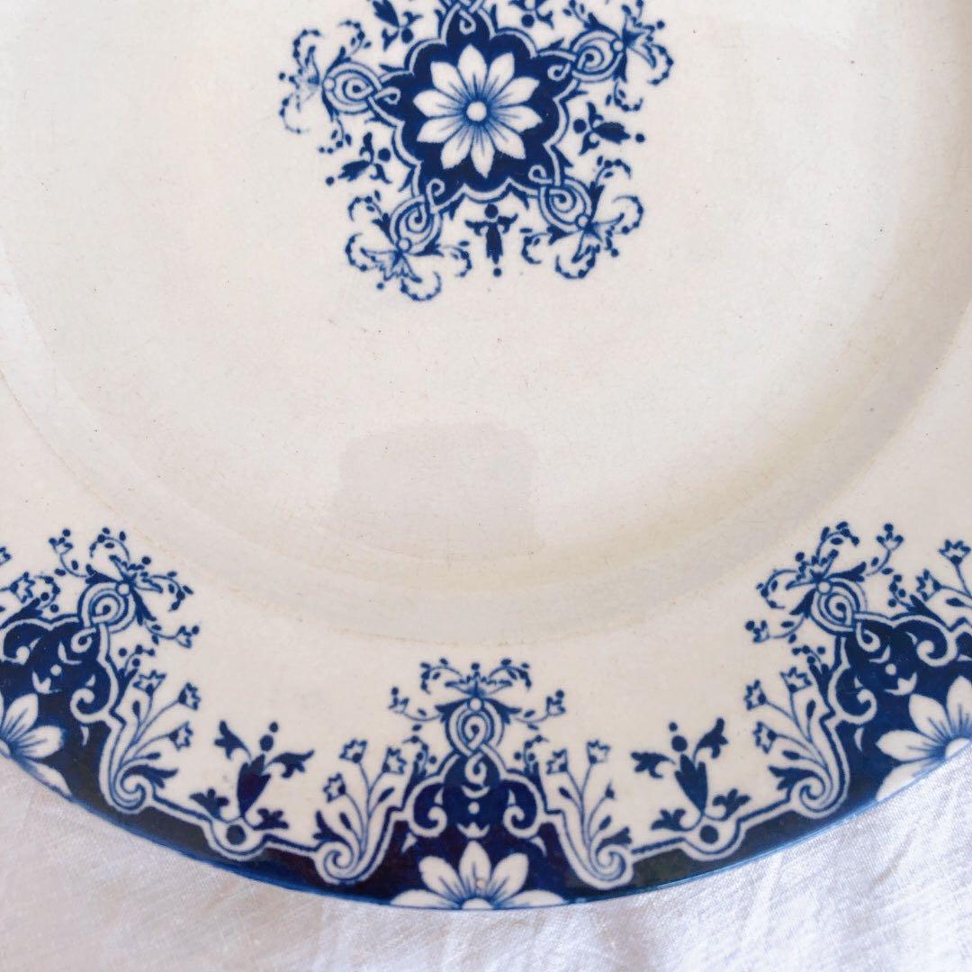 ヴィエイヤーボルドー　ルアン　ディナープレート　フランスアンティーク食器