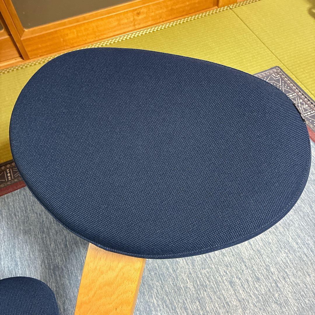 【良品】サカモトハウス バランスチェアイージー ネイビー カバー付き