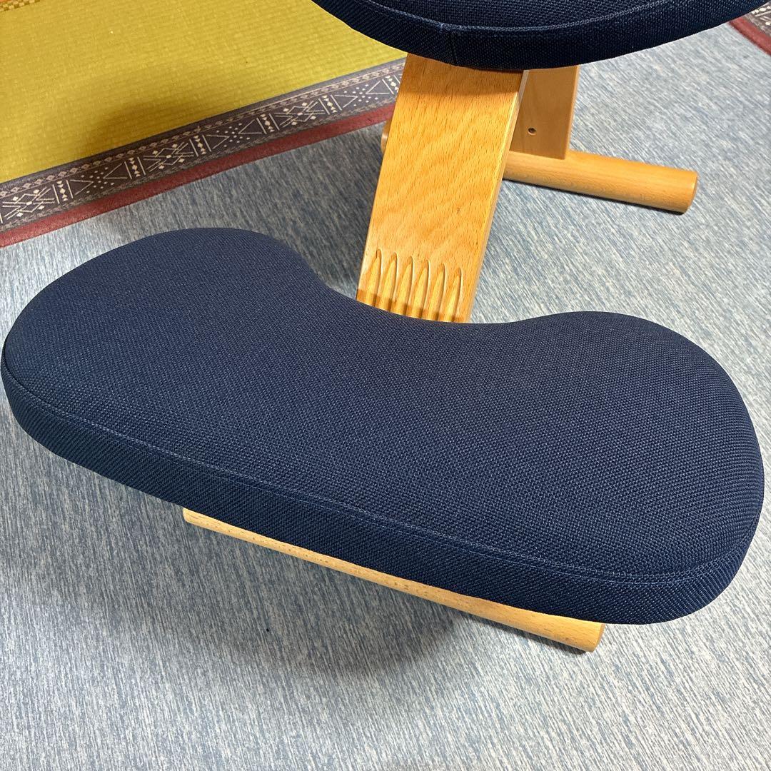 【良品】サカモトハウス バランスチェアイージー ネイビー カバー付き