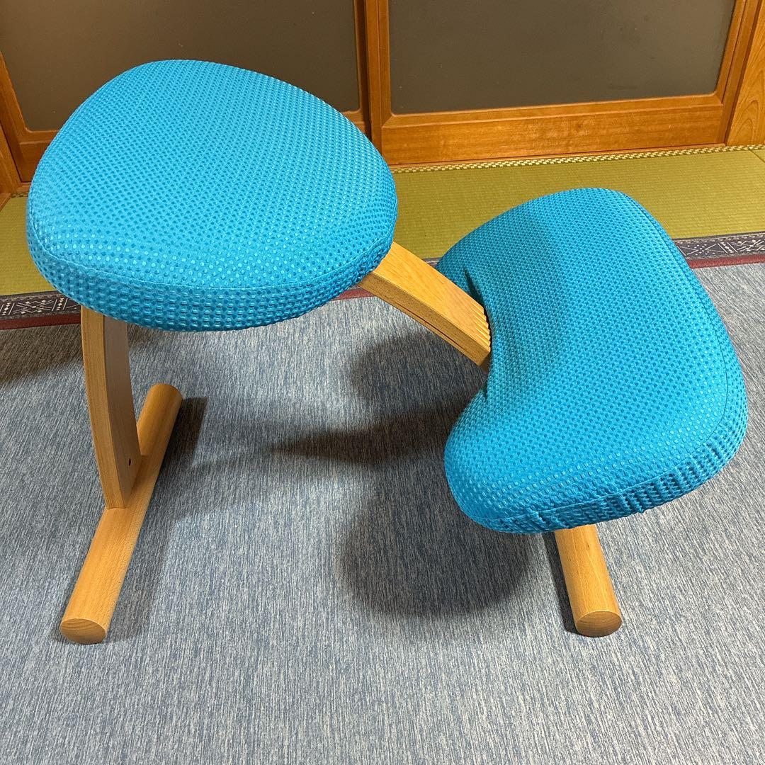 【良品】サカモトハウス バランスチェアイージー ネイビー カバー付き