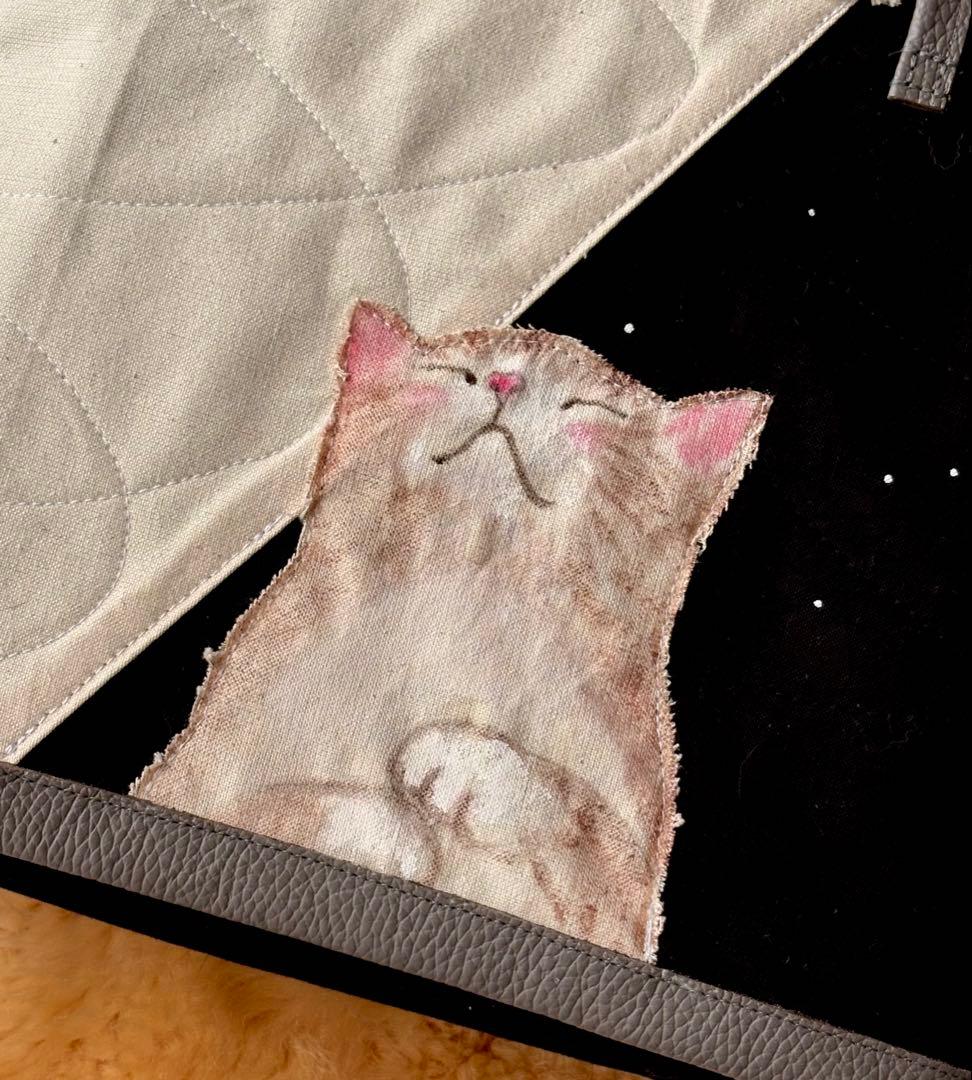 (手づくり)\"愛と愛\"猫とねこのファートートバッグ