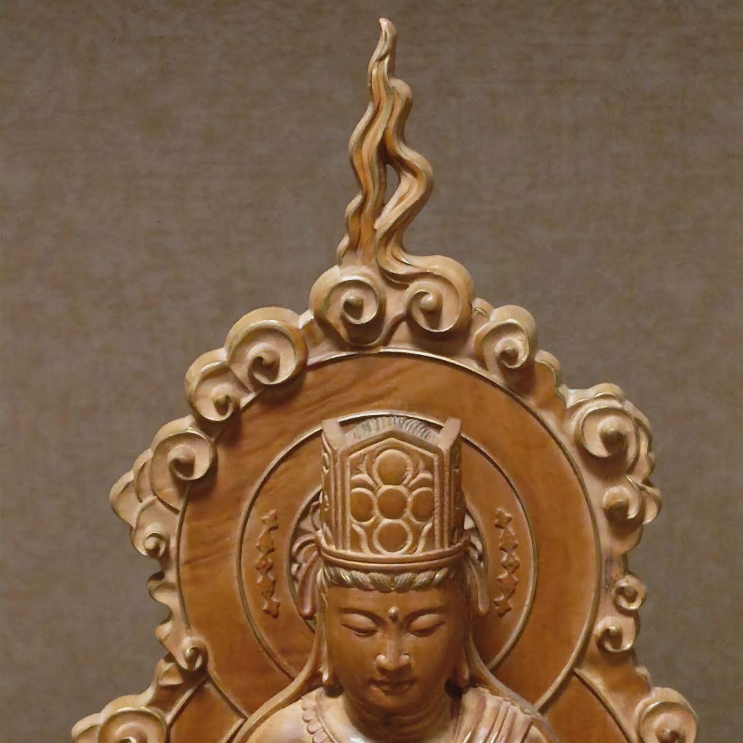 仏教美術　喜雲作　大日如来坐像33cm金彩時代木製仏像寺院漆芸骨董品古美術茶道具