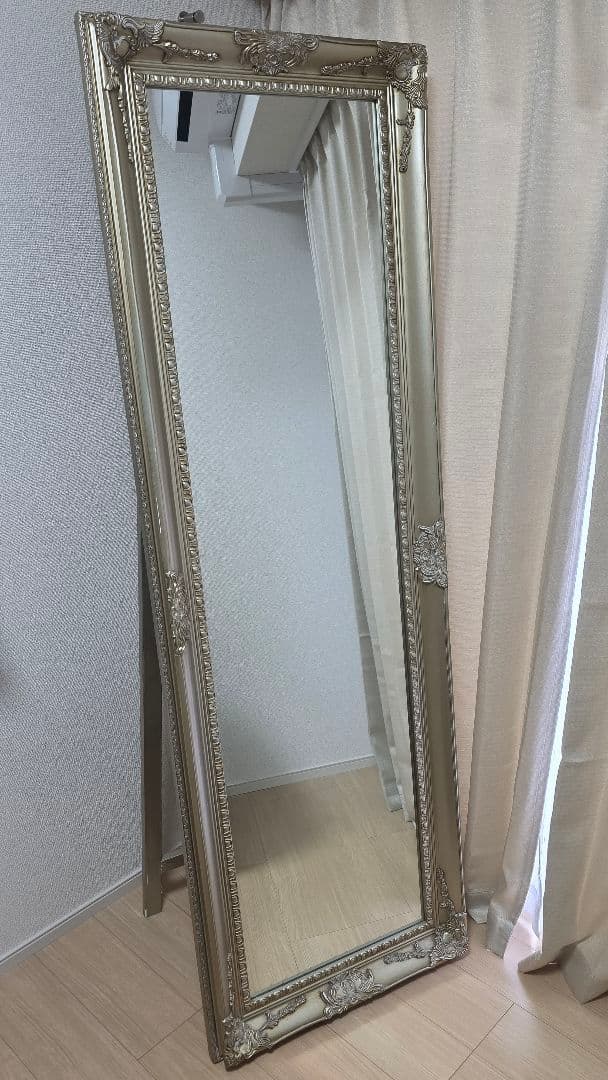 スタンドミラー 姿見 大型鏡 アンティーク ゴールド 高さ180 幅60