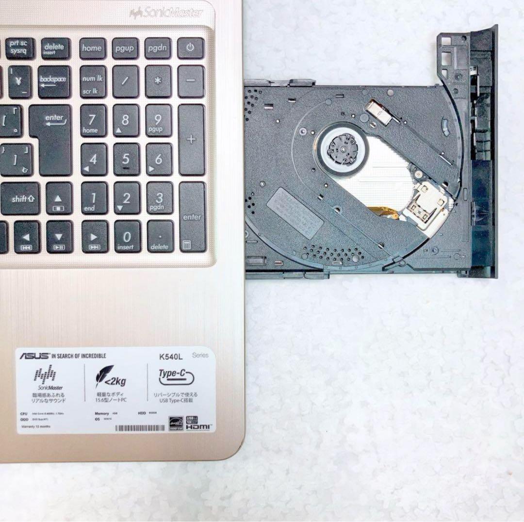 即購入⭕️ 薄型 ASUS ゴールド ノートパソコン