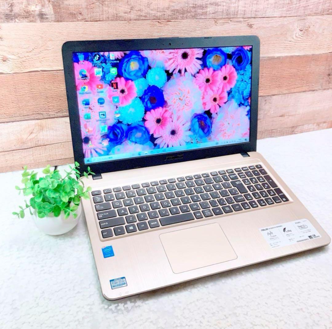 即購入⭕️ 薄型 ASUS ゴールド ノートパソコン