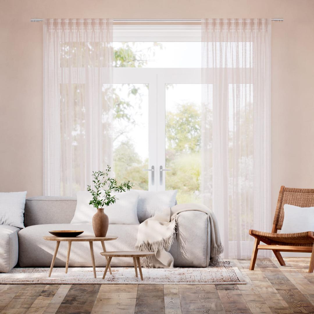 未使用　アプリコット レース カーテン　156×114