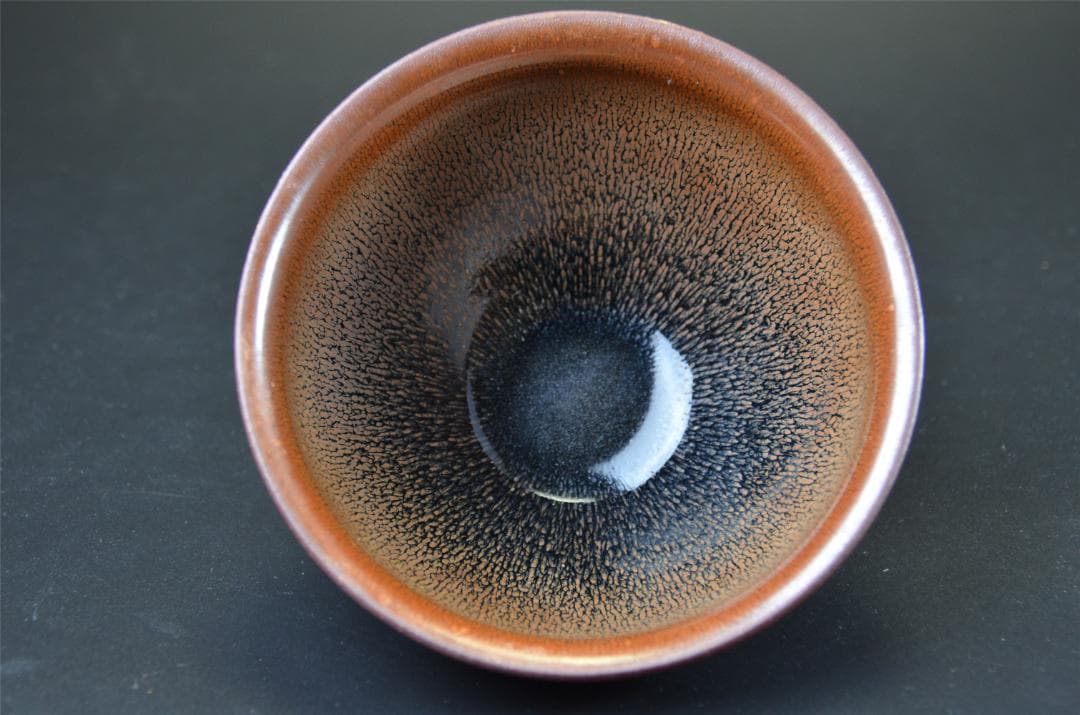 宋代　油滴天目　建窯兔毫窯変天目茶碗/中国古玩・唐物・曜変天目・禾目天目　茶道具