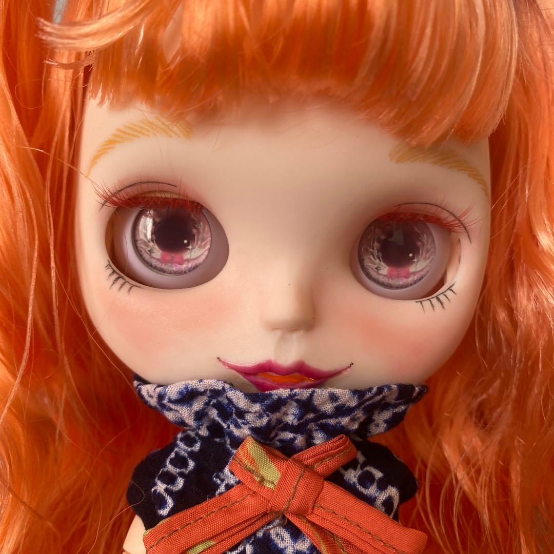 アイシードール カスタム　『陽燦燦』太陽 オレンジウェーブヘア　ツインテール