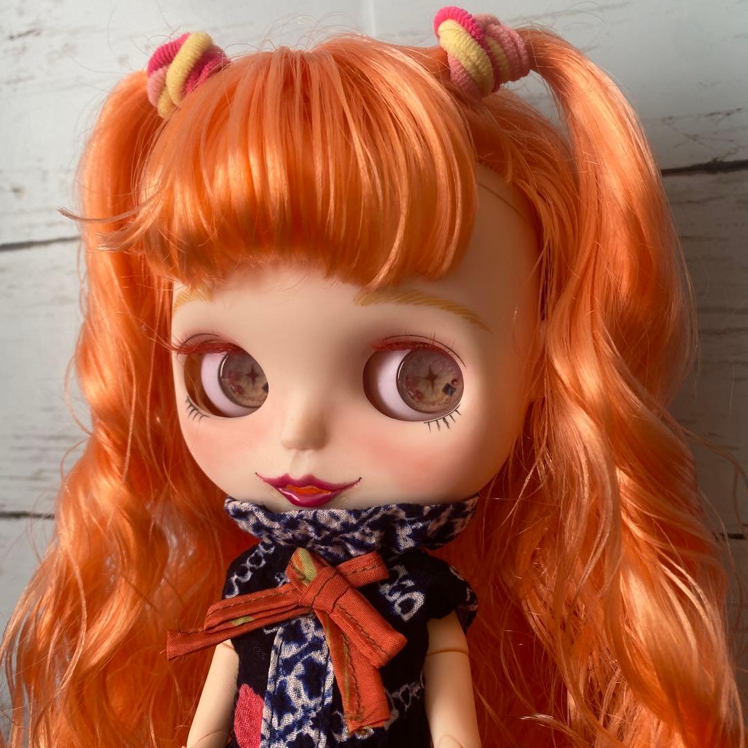 アイシードール カスタム　『陽燦燦』太陽 オレンジウェーブヘア　ツインテール