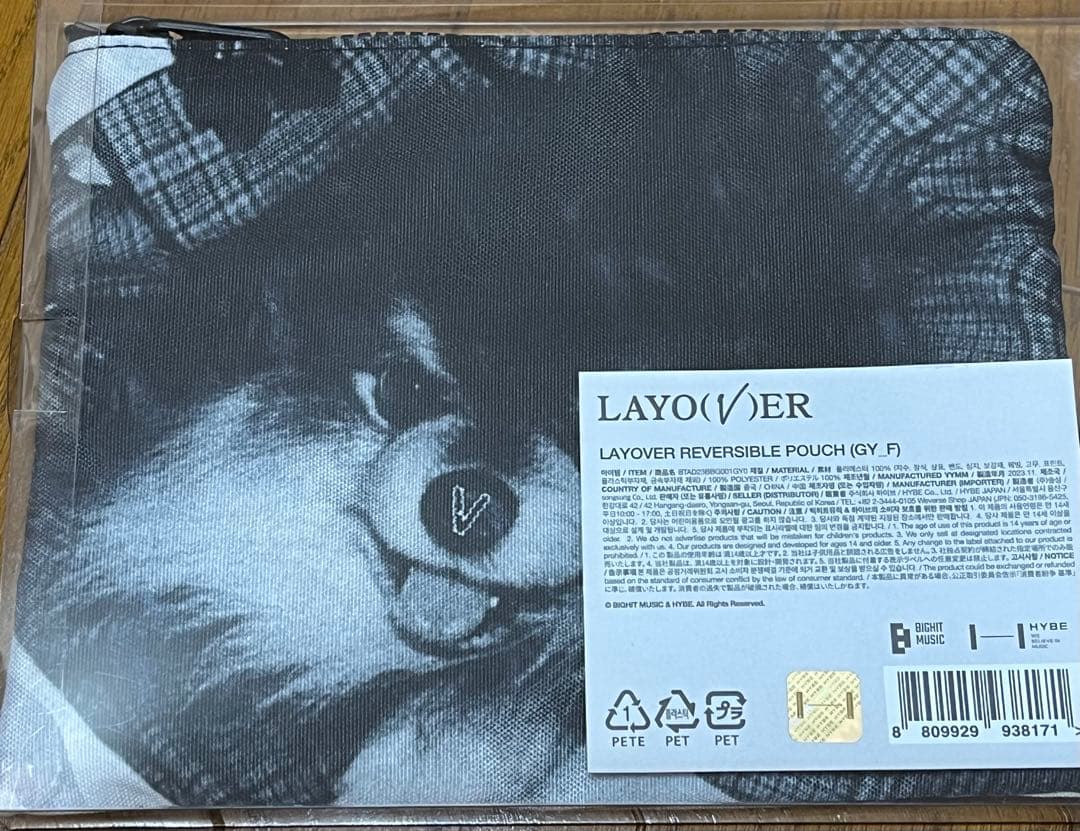 BTS V テテ LAYOVER ヨンタン リバーシブルポーチ