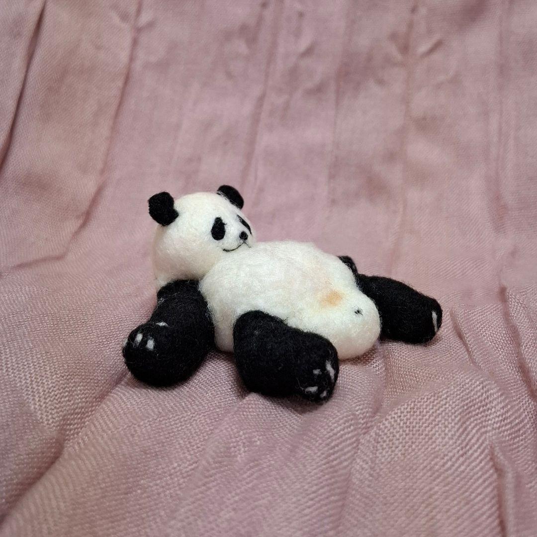 【うーちゃん】羊毛フェルト　パンダ　リアルタイプ3体
