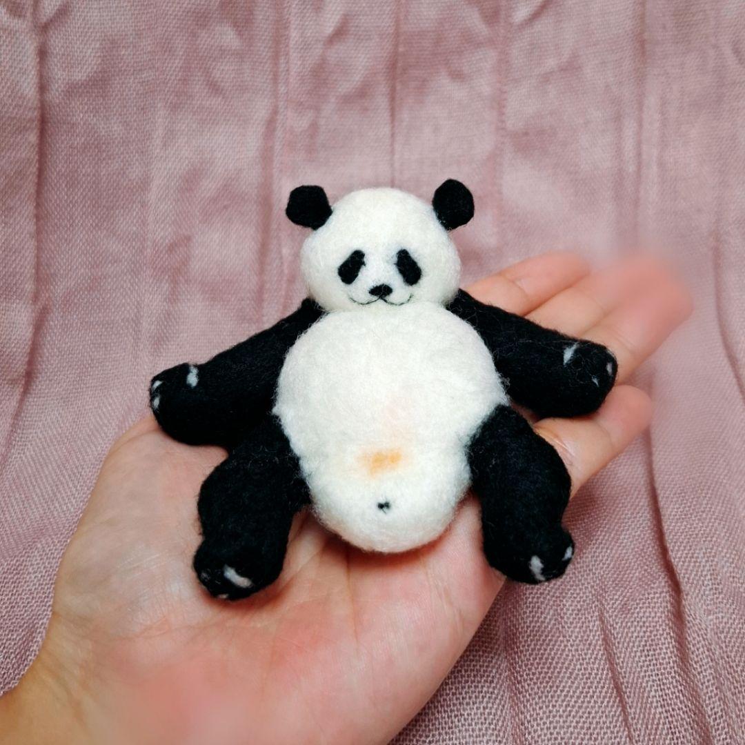 【うーちゃん】羊毛フェルト　パンダ　リアルタイプ3体