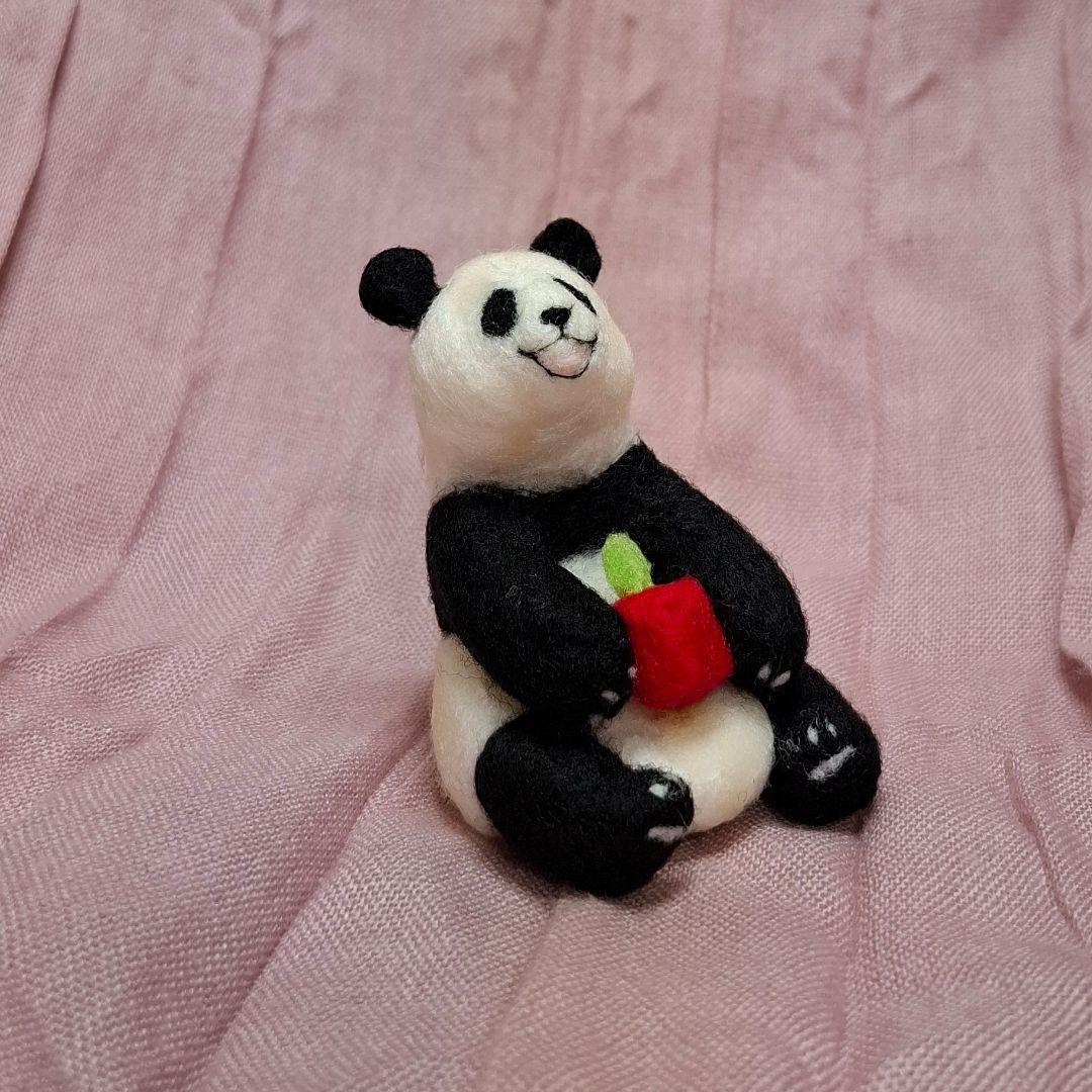 【うーちゃん】羊毛フェルト　パンダ　リアルタイプ3体
