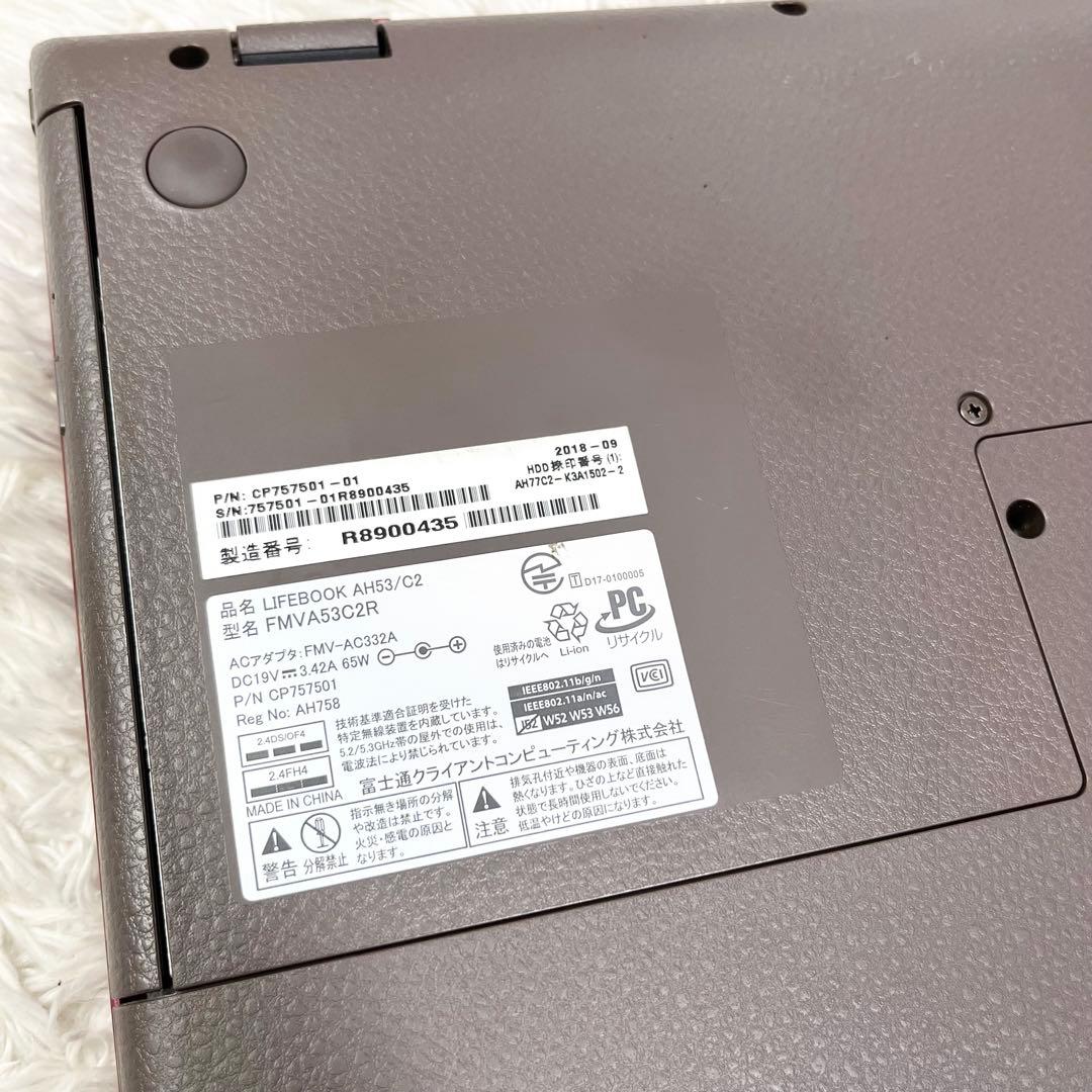 富士通 FUJITSU ノートパソコン FMV LIFEBOOK AH53/C2