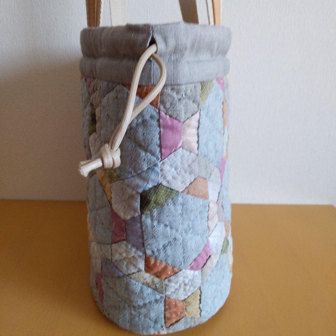 パッチワークキルト　巾着バッグ　ハンドメイド