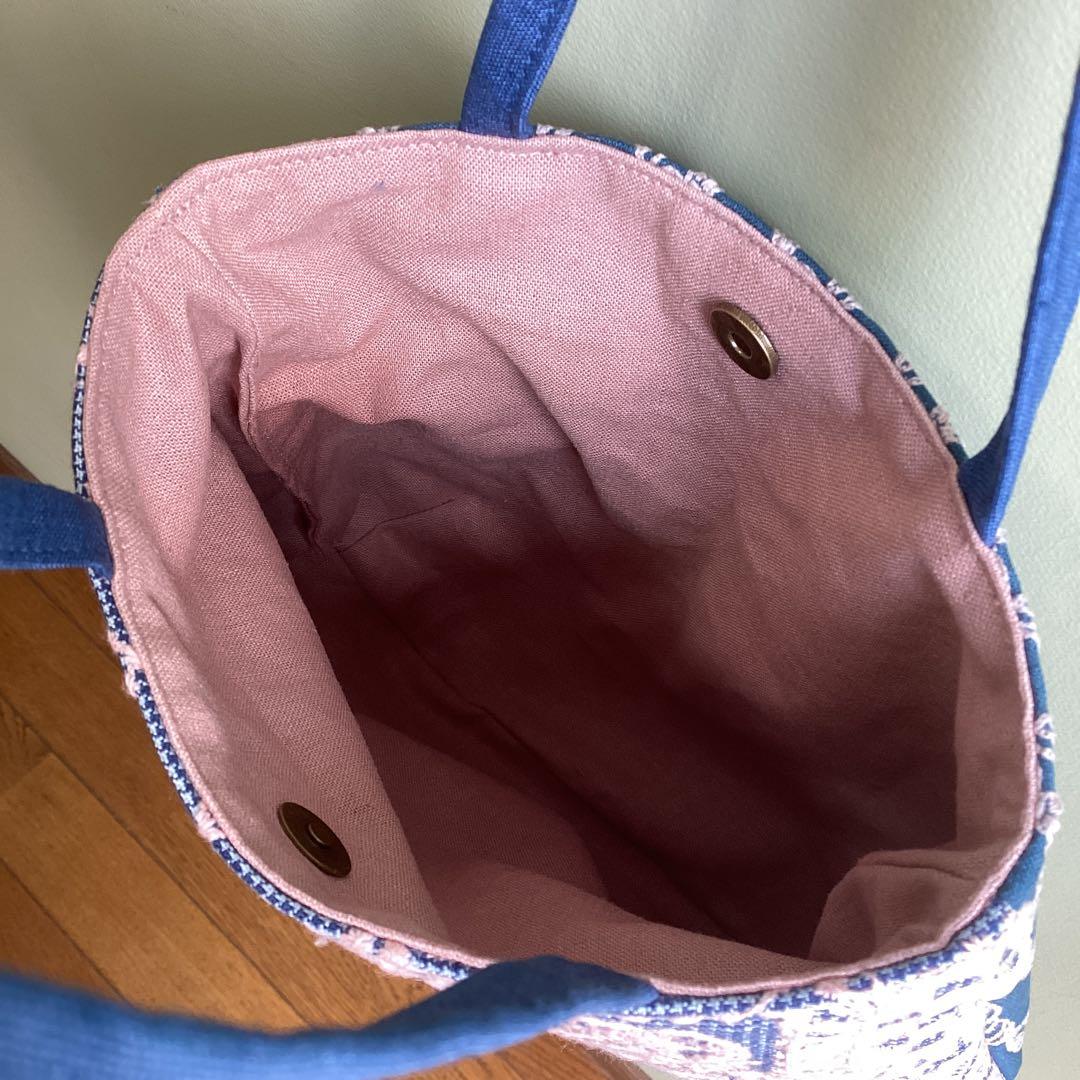 ミナペルホネン　ポンピア&フォレストタイル小さめトートバッグ　ハンドメイド