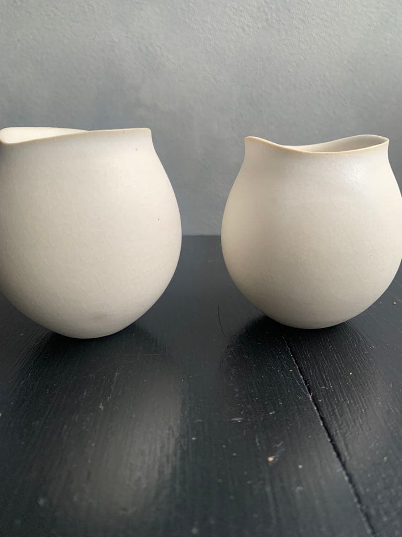 美品　うつろい 茶杯　2客　白マット　大和田　友香